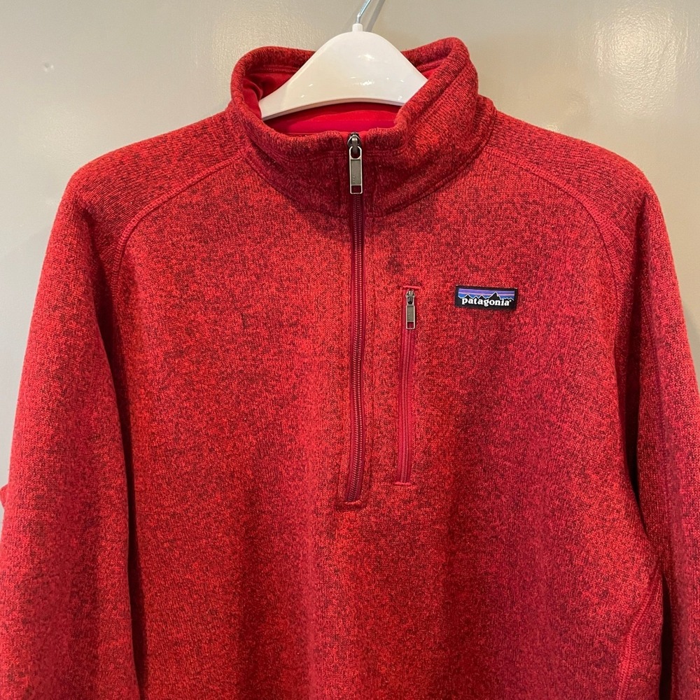 Patagonia Better Sweater 1/4 Zip Pullover Red Heather Fleece Mens XXL 25528
